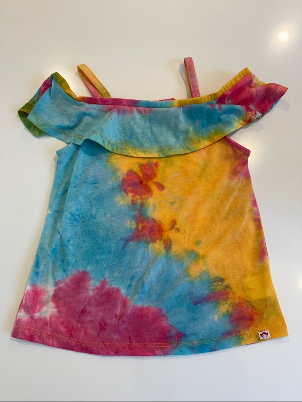 Appaman Girls Tie Dye Cold Shoulder Ruffle Top Multi Color Size 10‎